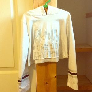 Girls can do anything crop hoodie